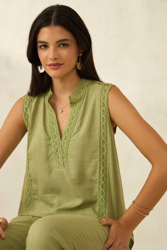 Linen Sleeveless Top