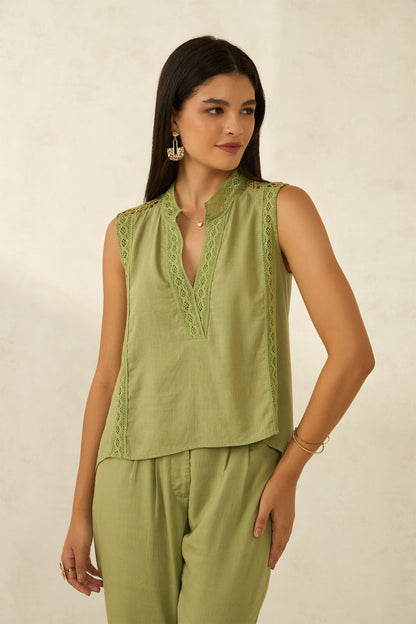 Linen Sleeveless Top