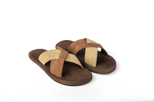 Paaduks Ben Crossover Corduroy Brown Slides