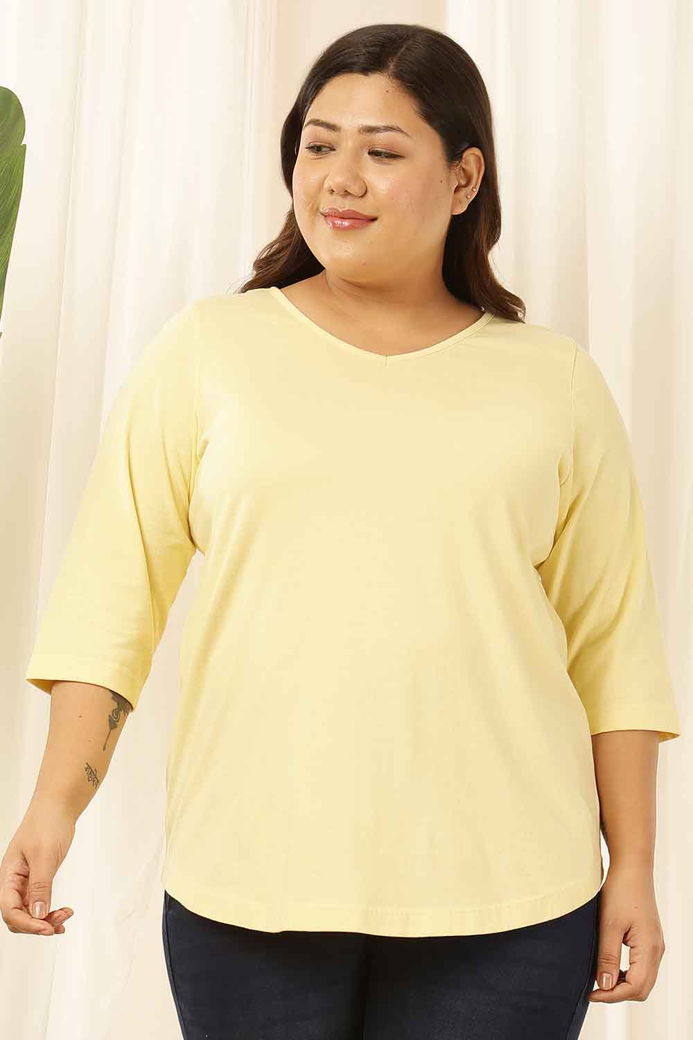 Plus Size Yellow Tshirt