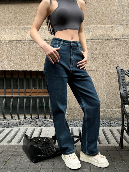 Cosmic Blue Dad Fit Straight Jeans