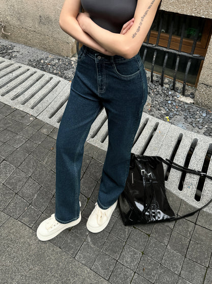Cosmic Blue Dad Fit Straight Jeans
