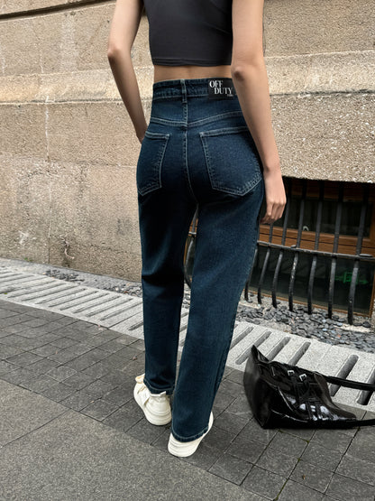 Cosmic Blue Dad Fit Straight Jeans