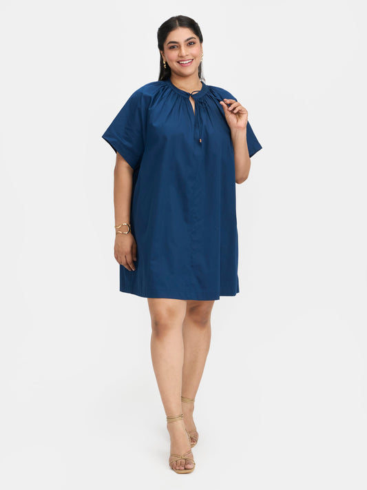 100% Cotton Tie-Up A-Line Dress