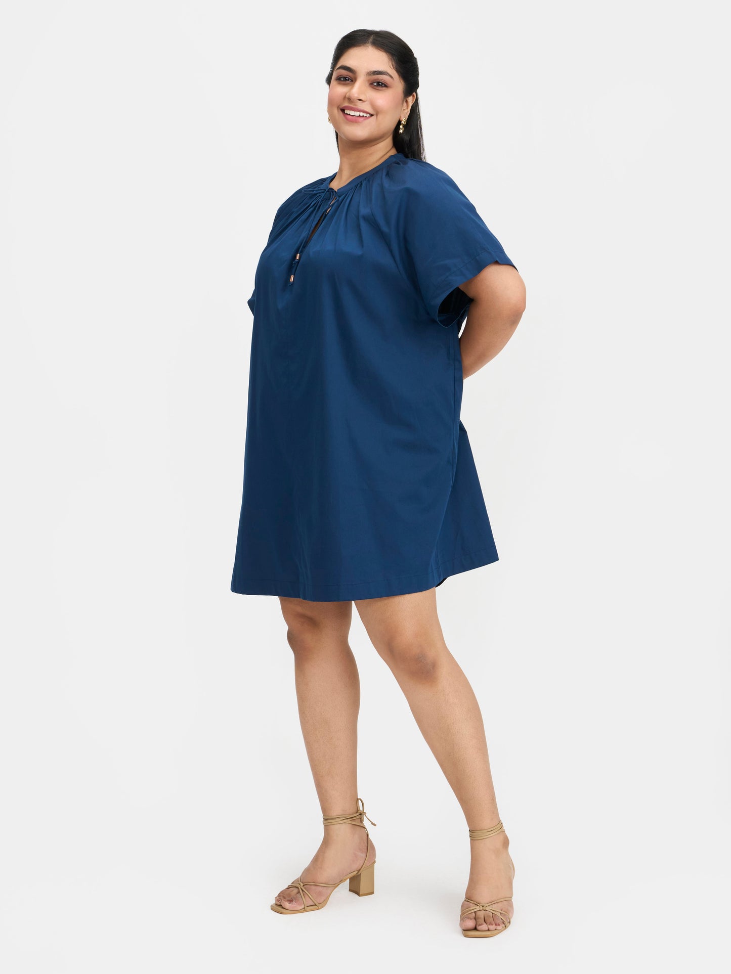 100% Cotton Tie-Up A-Line Dress
