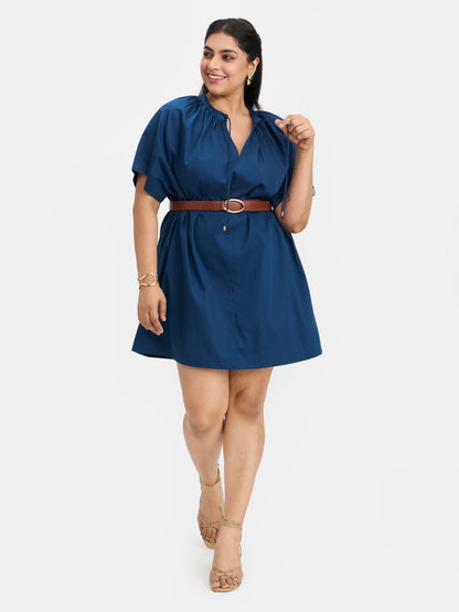 100% Cotton Tie-Up A-Line Dress