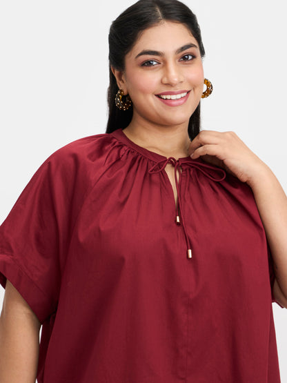 100% Cotton Tie-Up A-Line Dress