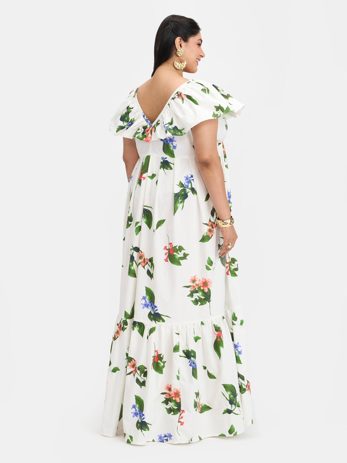 100% Cotton Floral Maxi Dress