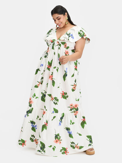 100% Cotton Floral Maxi Dress