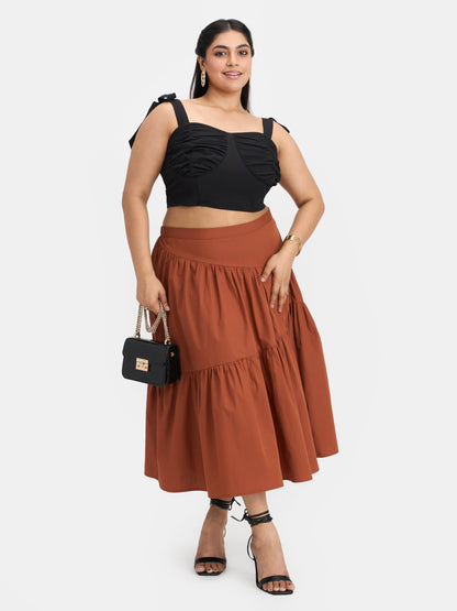 Crepe Stretch Bow Strap Bustier Top