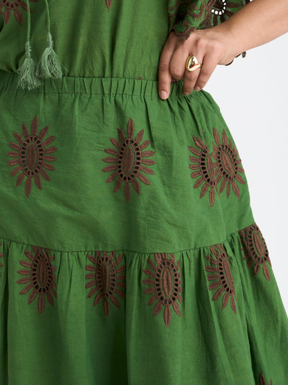 100% Cotton Schiffli Maxi Skirt