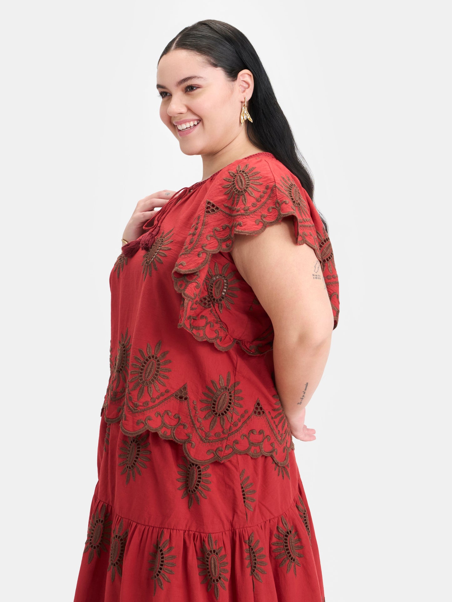 100% Cotton Schiffli Tie-Up Top