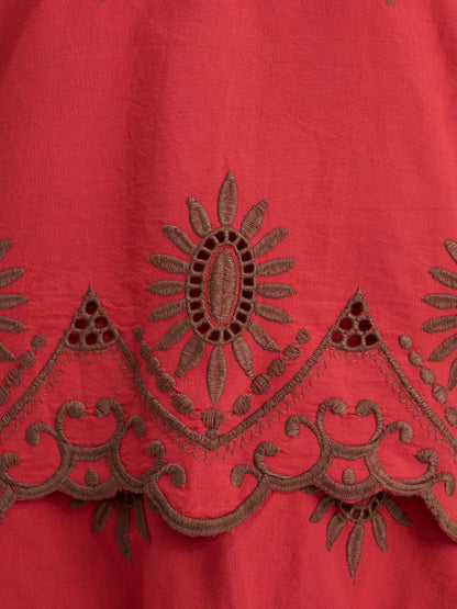 100% Cotton Schiffli Tie-Up Top