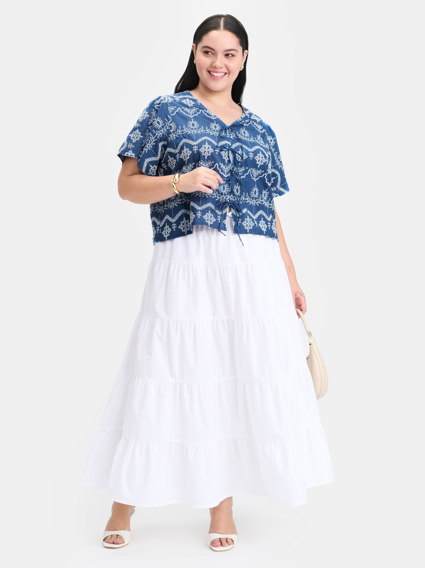 100% Cotton Cropped Tie-Up Top