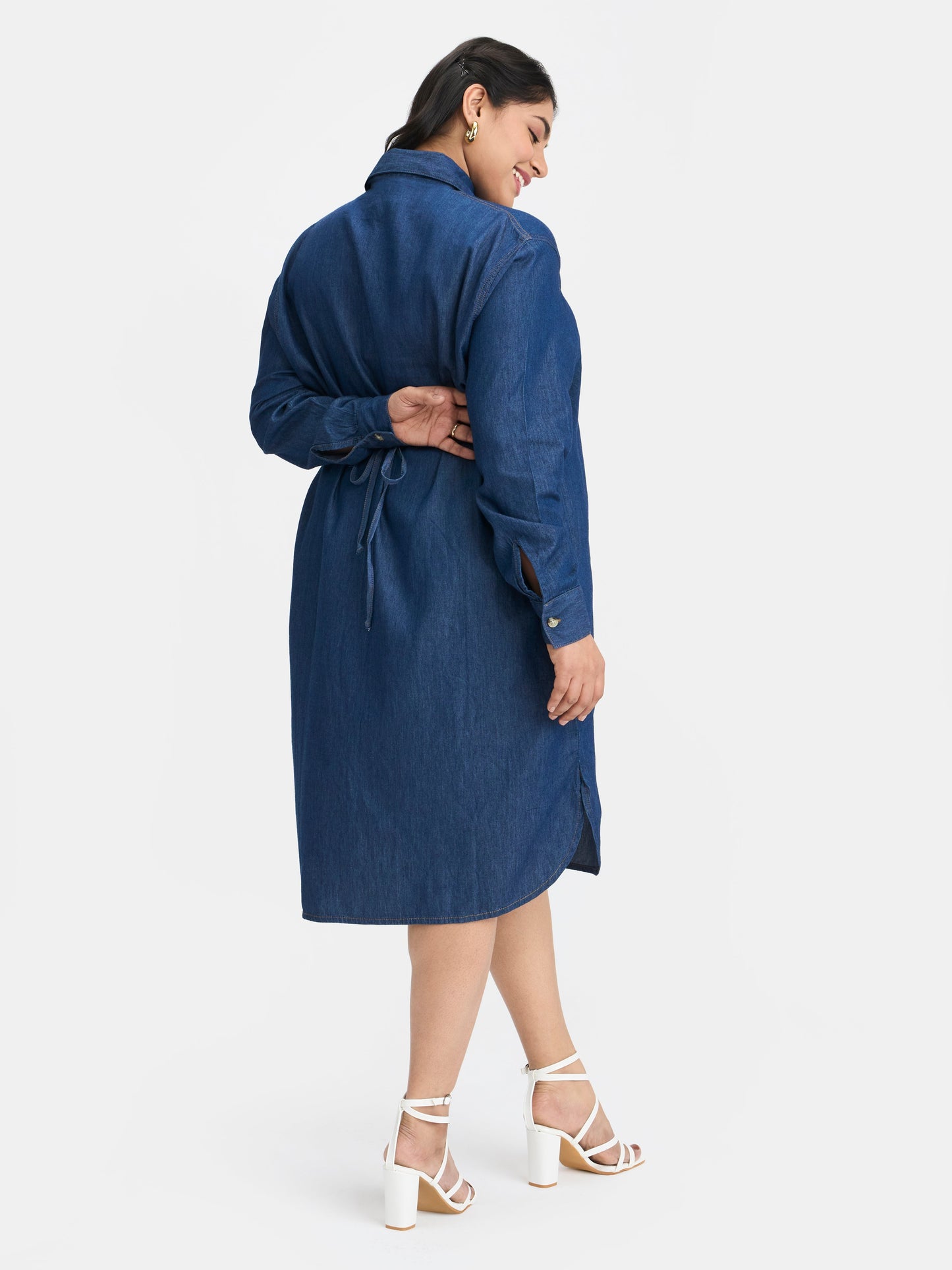 100% Cotton Denim Shirt Dress