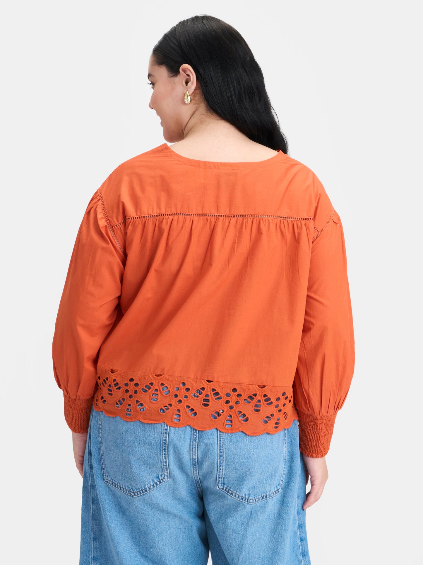 100% Cotton Scallop Blouse