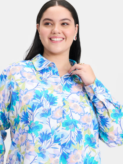 Linen Printed Button Shirt