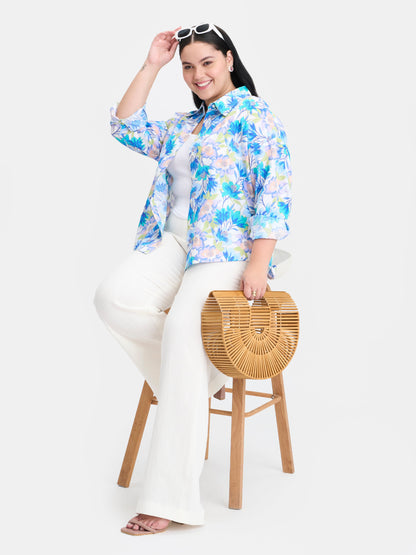 Linen Printed Button Shirt