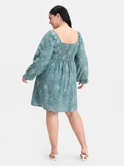 100% Cotton Embroidered Mini Dress
