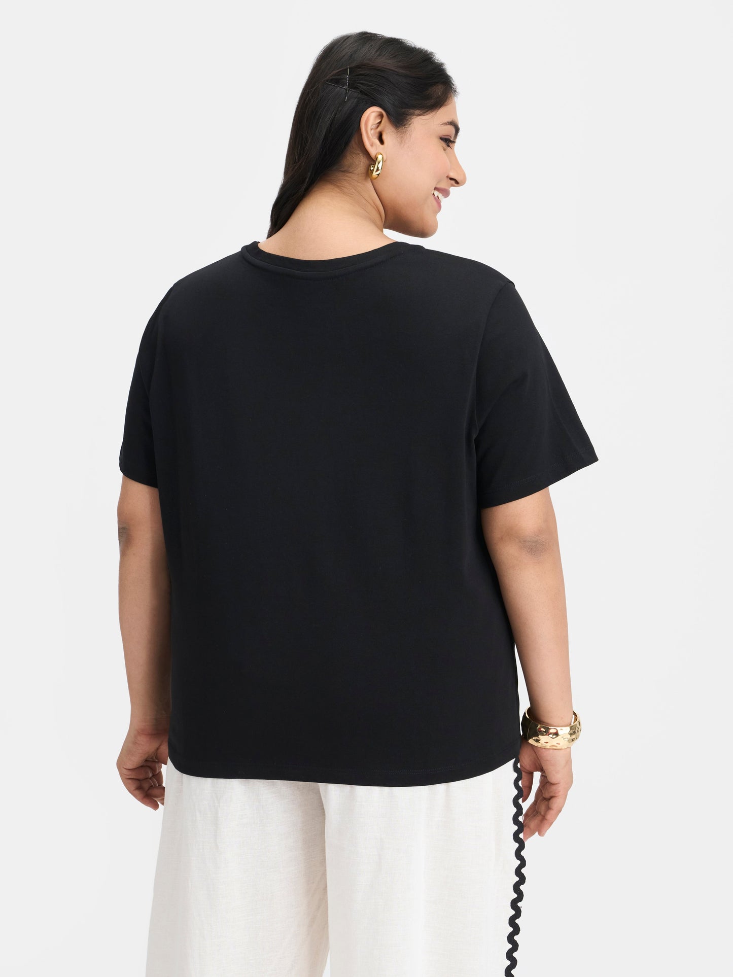 100% Cotton Crochet Patch Pocket Tee