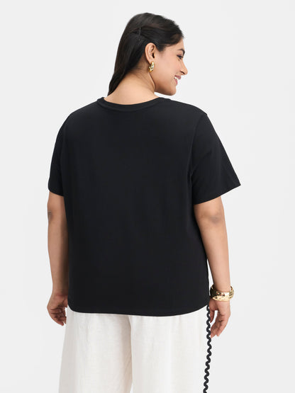 100% Cotton Crochet Patch Pocket Tee