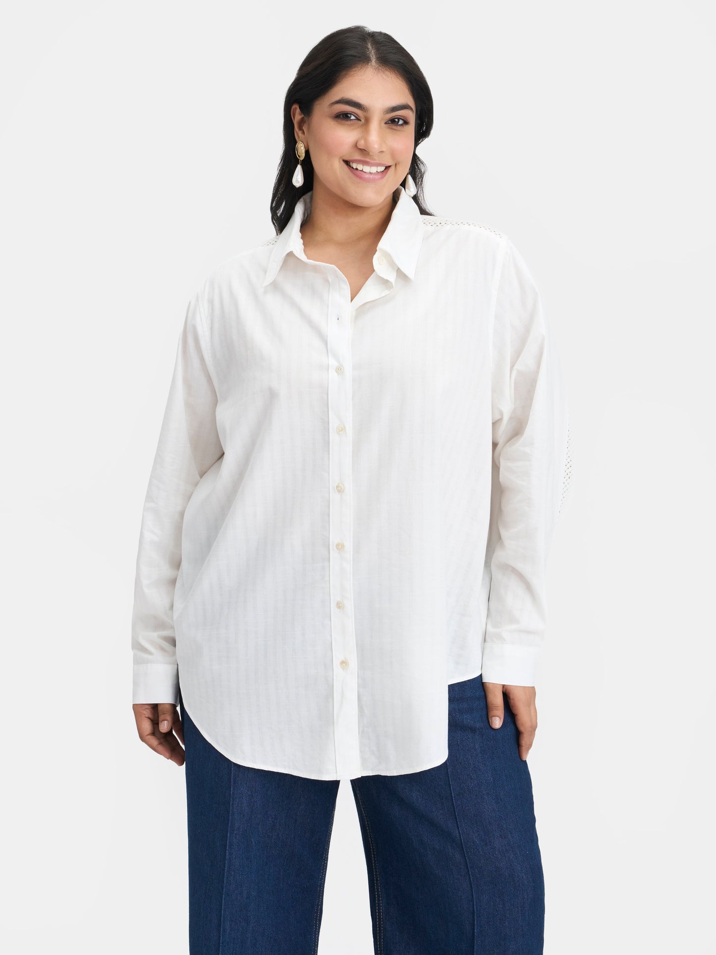 Cotton White Lace Shirt