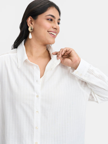 Cotton White Lace Shirt