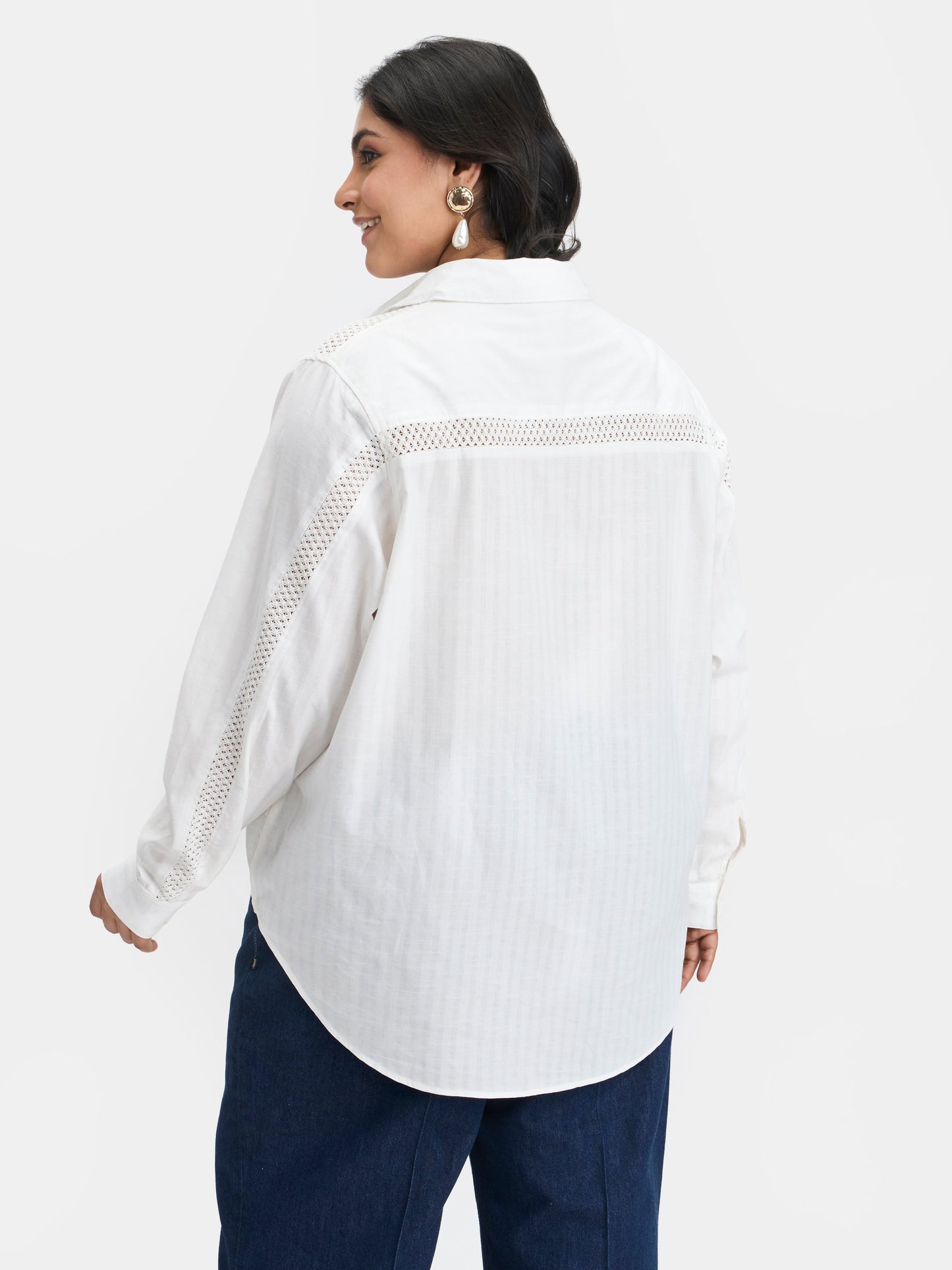 Cotton White Lace Shirt