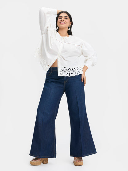 100% Cotton Scallop Blouse