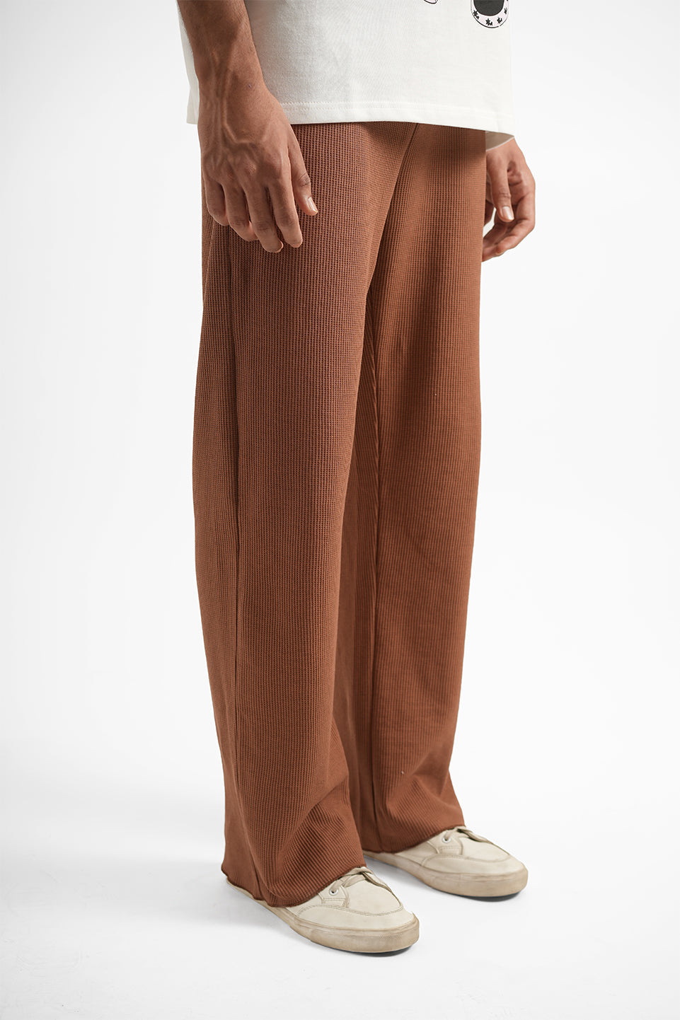 Rusty Brown Waffle Lounge Pants
