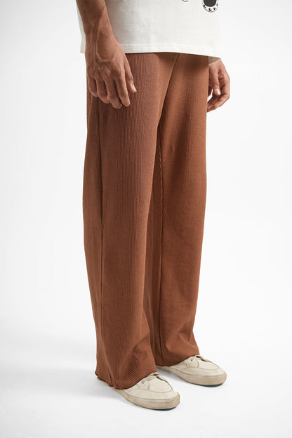 Rusty Brown Waffle Lounge Pants
