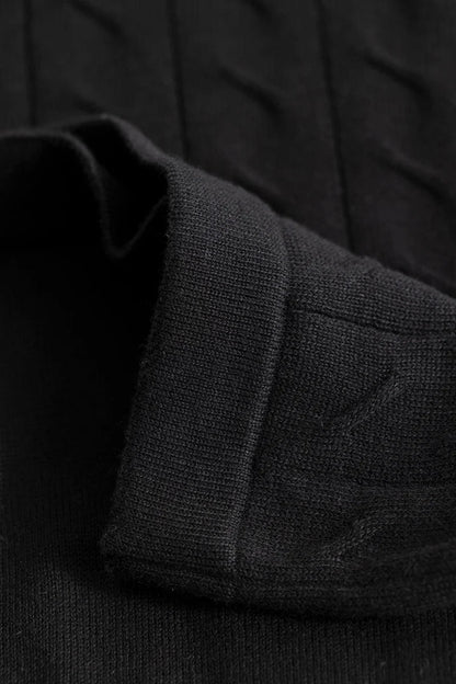 Fresco Black Knitted Polo T-Shirt