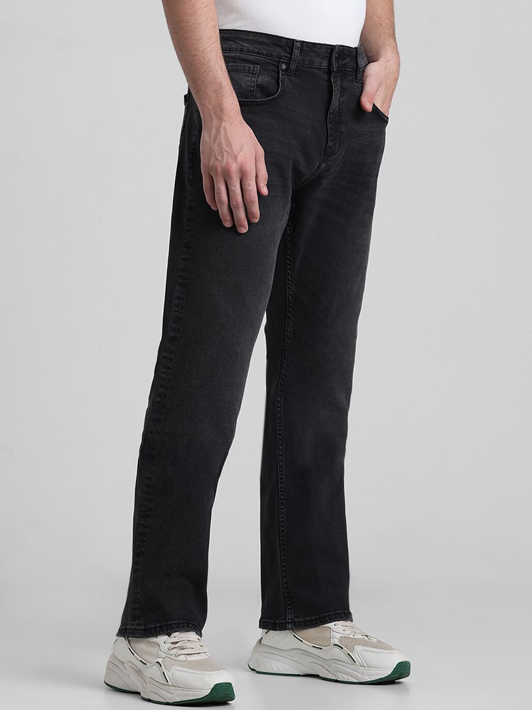 Men Mid-Rise Ray Bootcut Light Fade Stretchable Jeans