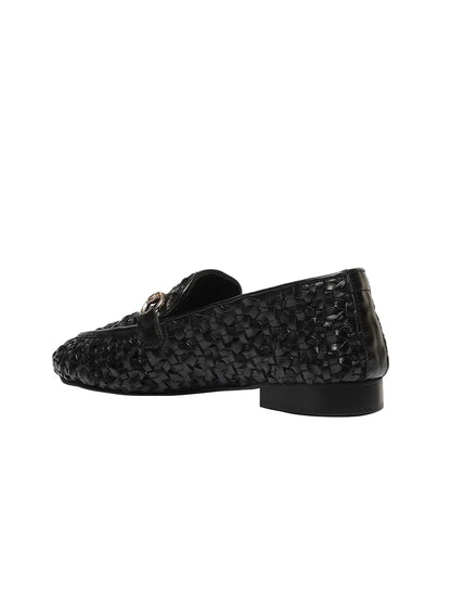 Cora Black Flat Loafers