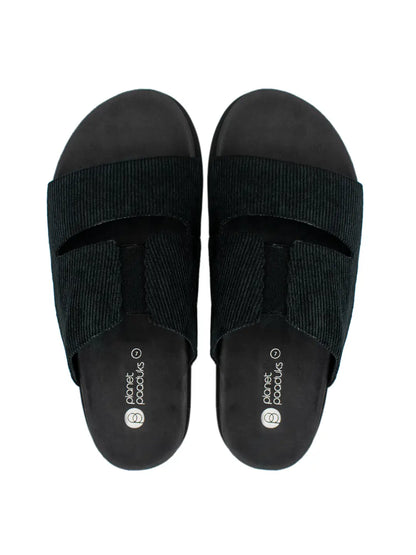 Paaduks Finn Cloak Corduroy Black Men Slides
