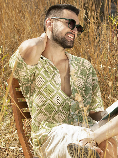 Geometric Block Oversized Shirt