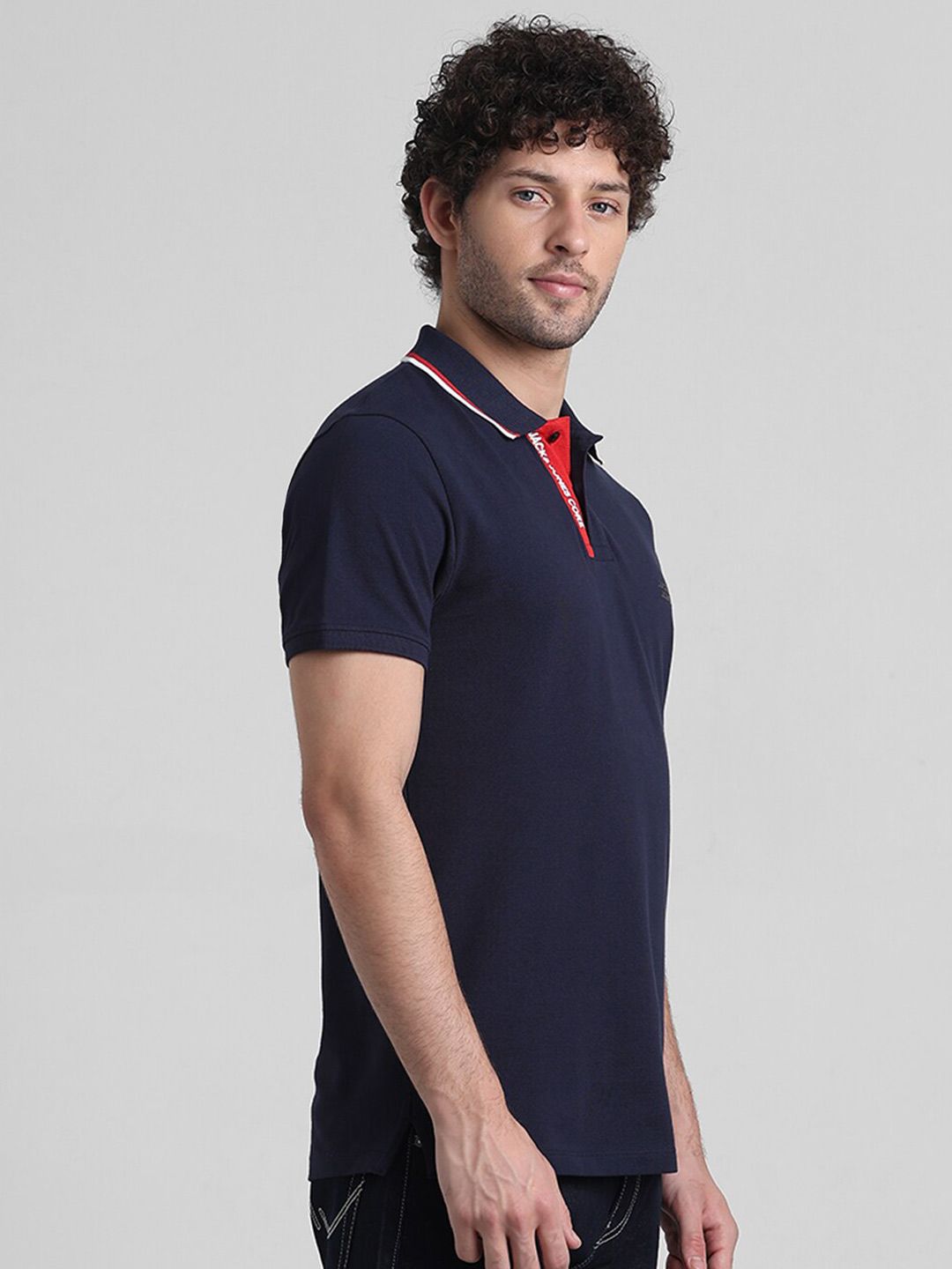 Polo Collar Slim Fit Cotton T-shirt