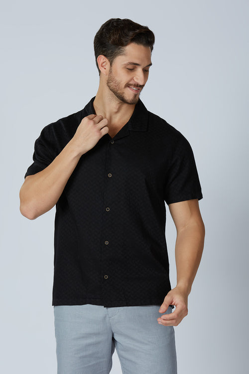 Cotton Jacquard Traveler Shirt