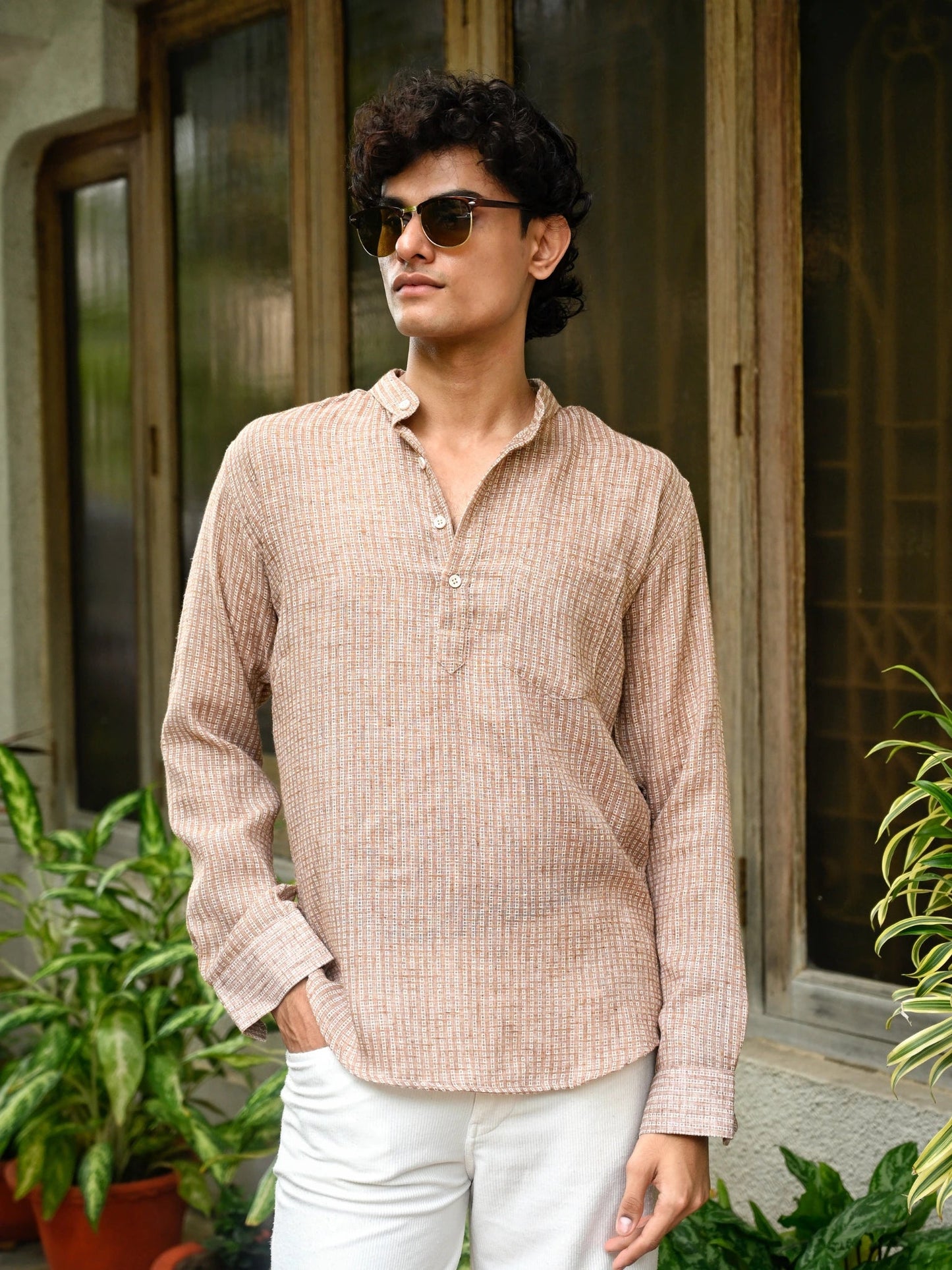 Sand Box Cotton Yarn Dyed Short Kurta