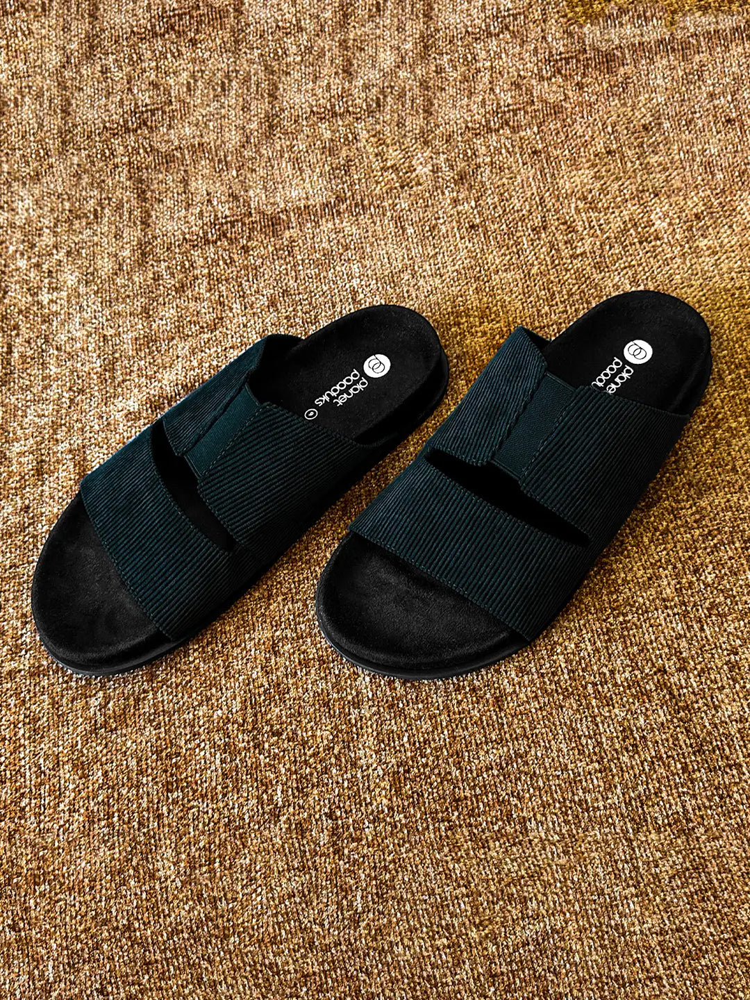 Paaduks Finn Cloak Corduroy Black Men Slides