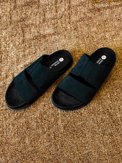 Paaduks Finn Cloak Corduroy Black Men Slides