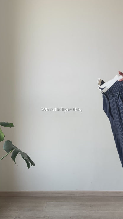 Striped Boxer Wide Leg Trousers - Maroon