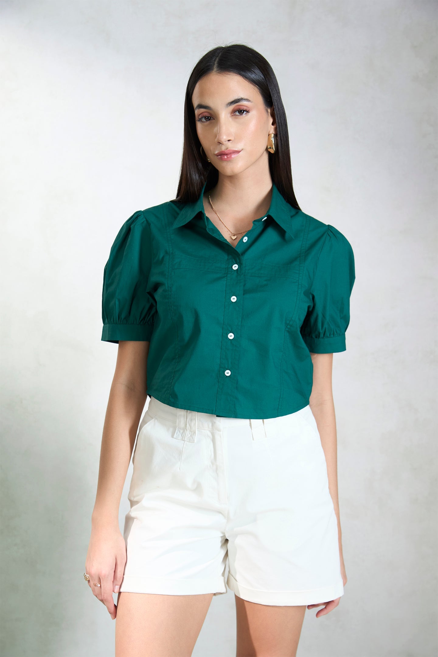Cotton Puff Sleeve Shirt