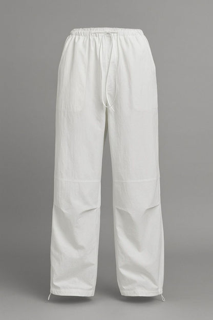 White Oversized Poplin Pants