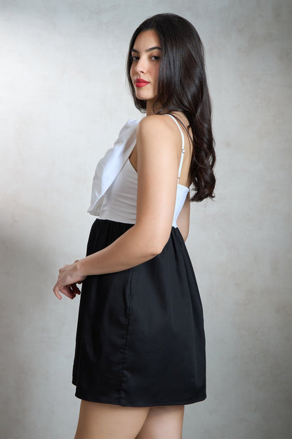 Cotton-Satin Dress With Bow