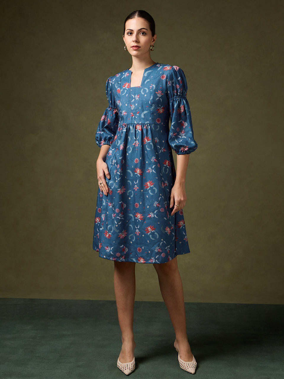 Raahi Printed Blue Dress