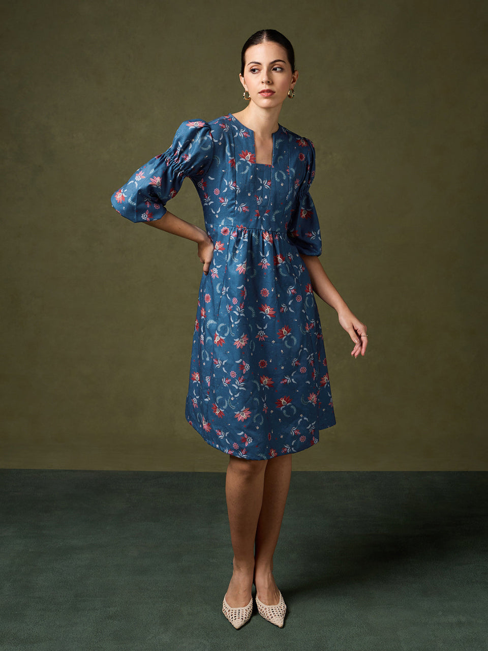 Raahi Printed Blue Dress