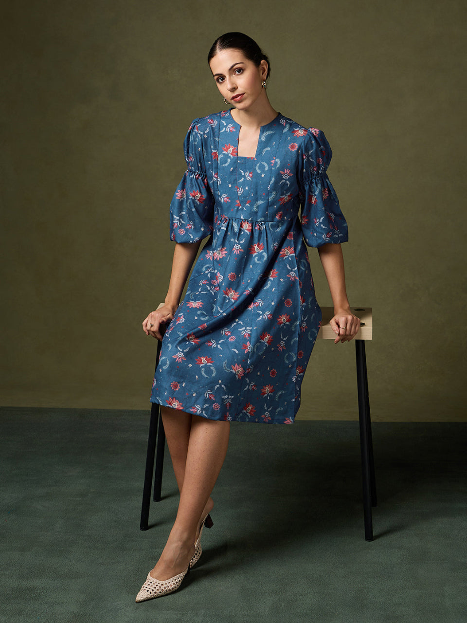 Raahi Printed Blue Dress