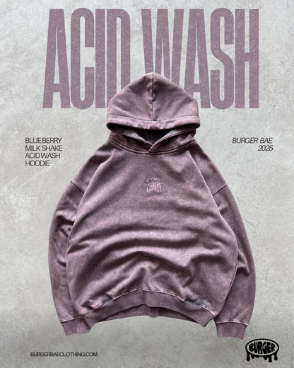 Blueberry Acid wash hoodie (Purple)