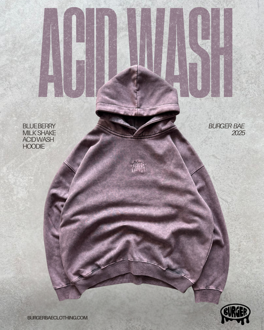 Blueberry Acid wash hoodie (Purple)
